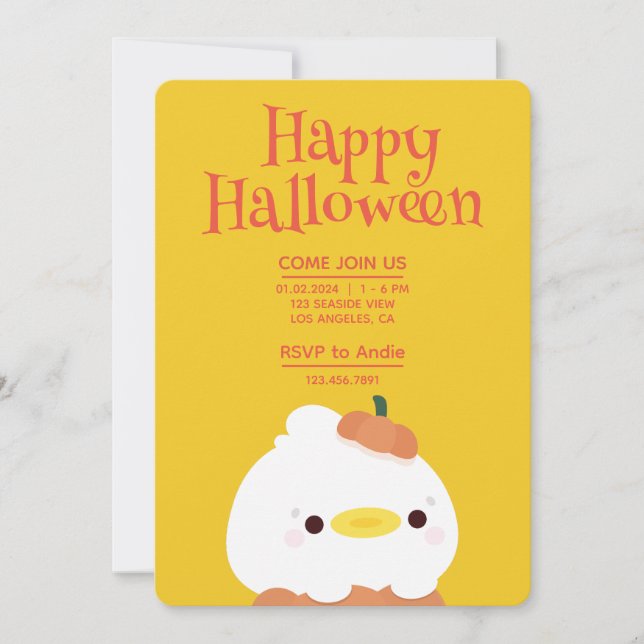 Convite Festa de Halloween Simples e Bonita (Frente)