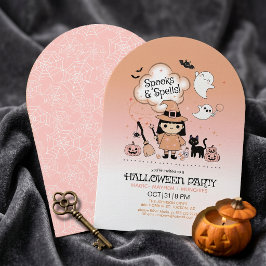 Convite Festa de Halloween Spooks & Spells Arco Rosa ID132