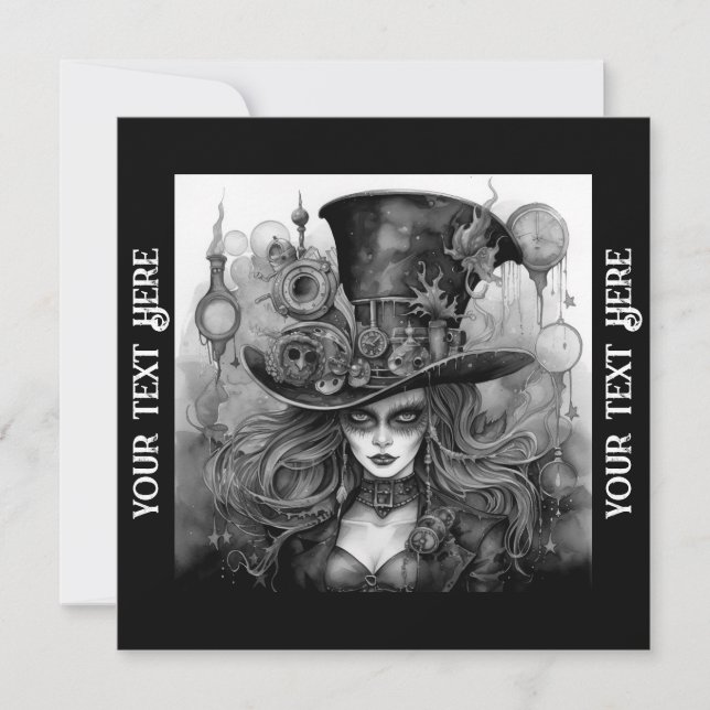 Convite Festa de Halloween Steampunk (Frente)