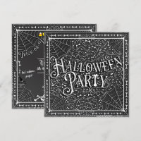 Festa de Halloween Teias de Aranha e Ossos Preto B