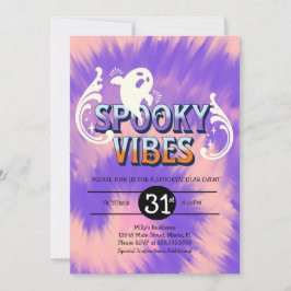 Convite Festa de Halloween Tie Dye Ghost Spooky Vibes
