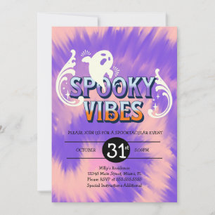 Convite Festa de Halloween Tie Dye Ghost Spooky Vibes
