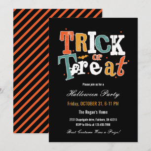 Convite Festa de Halloween 'Trick or Treat'
