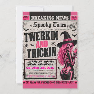 Convite Festa de Halloween Trickin e Twerkin