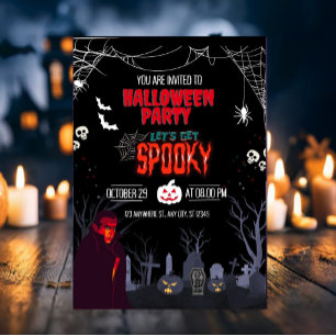 Convite Festa de Halloween Vamos Ficar Assustadores