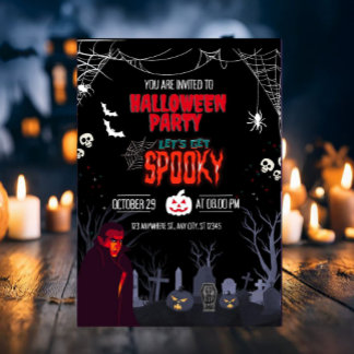 Convite Festa de Halloween Vamos Ficar Assustadores 