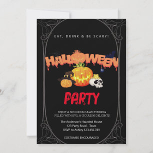 Convite Festa de Halloween Vintage Gothic