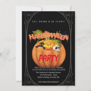 Convite Festa de Halloween Vintage Gothic