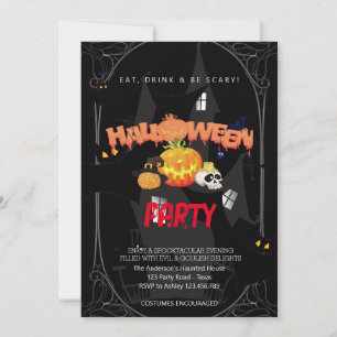 Convite Festa de Halloween Vintage Gothic