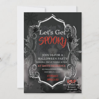Convite Festa de Halloween Vintage para Adultos Assustador