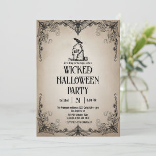 Convite Festa de Halloween Vintage Wicked Good Time