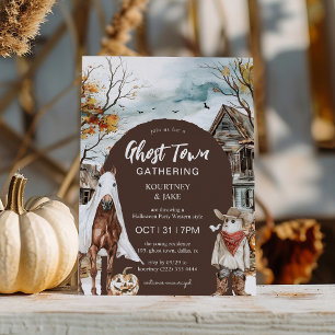 Convite Festa de Halloween Western Ghost Town Gathering