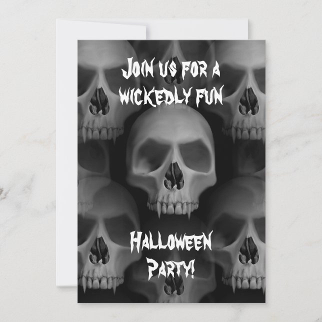 Convite Festa de horror do Halloween do mau gótico (Frente)