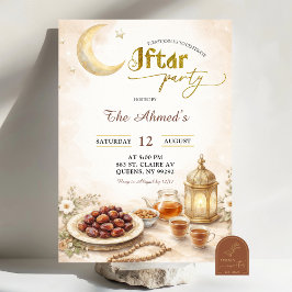 Convite Festa de Iftar Boho Beige do Ramadão