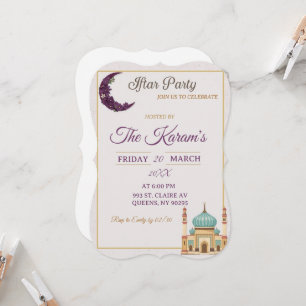 Convite Festa de Iftar da Mesquita Minimalista Boho no Ram