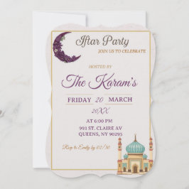 Convite Festa de Iftar da Mesquita Minimalista Boho no Ram