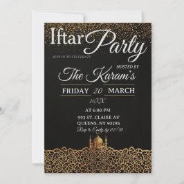 Convite Festa de Iftar da Mesquita Minimalista Preta do Ra