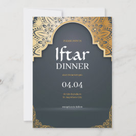 Convite Festa de Iftar de Ramadão Cinza Elegante
