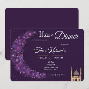 Convite Festa de Iftar do Ramadan da Mesquita Mínima Roxa