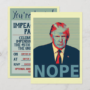 Convite Festa de Impeachment Donald Trump Nope