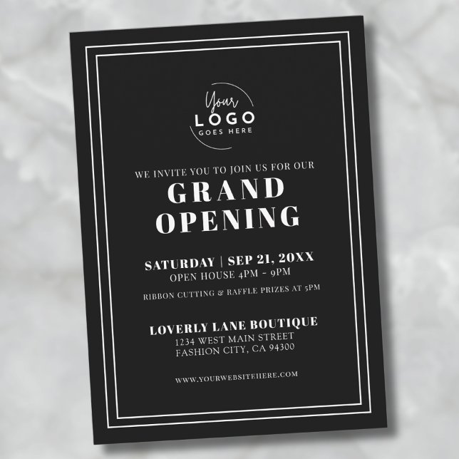 Convite Festa de Inauguração da Simple Business Logo (Logo Simple Business Grand Opening Party Invitation)