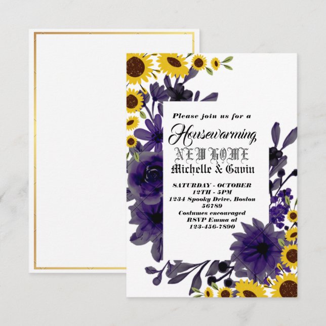 Convite Festa de inauguração do novo lar moderno outono (Frente/Verso)