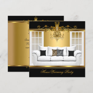 Convite Festa de Inauguração Lustre Riqueza Dourado Preto