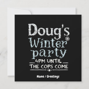 Convite Festa de inverno de Doug, 15 de fevereiro, 16:00 e