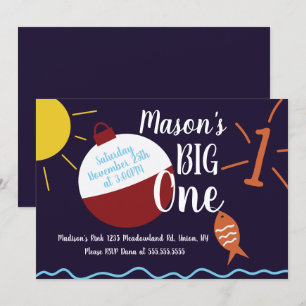 Convite Festa de Isca de Pesca Fazendo Um Aniversário de P