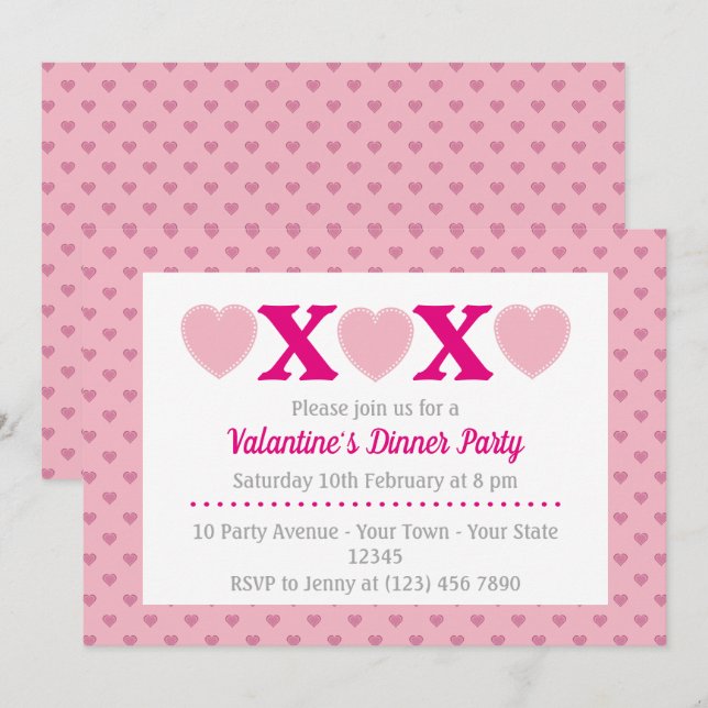 Convite Festa de Jantar de São Valentim (Frente/Verso)