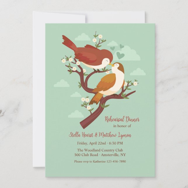 Convite Festa de Janto de Ensaio de Pássaros do Amor (Frente)