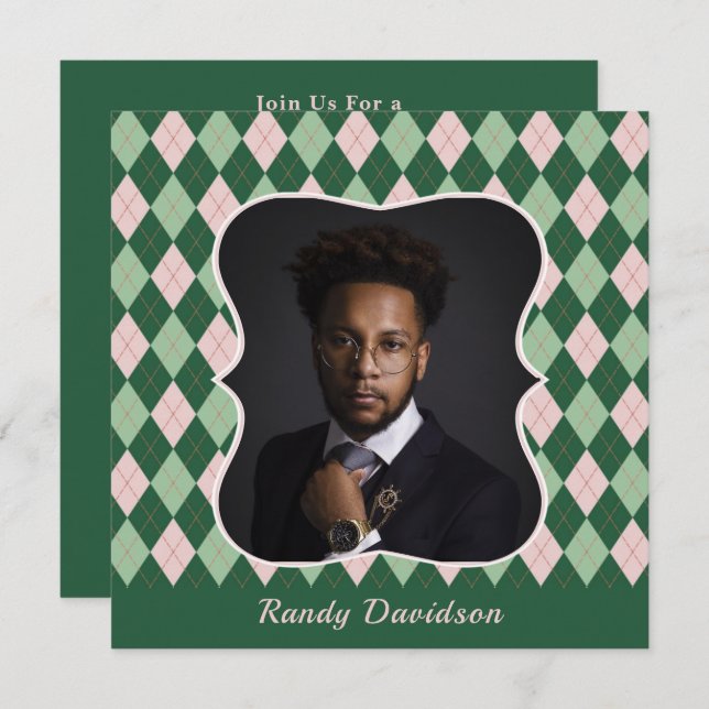 Convite Festa de Janto de Estilo Verde de Fotografia Perso (Frente/Verso)