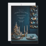 Convite Festa de Janto de Férias<br><div class="desc">O convite perfeito para uma comemoração de Chanucá e Natal com decorações em azul e ouro e uma pequena árvore de Natal. (Imagem de Freepik). O cartão é fácil de personalizar com o seu texto, fonte e cor da fonte. Não exatamente o que você está procurando? Todos os nossos produtos...</div>
