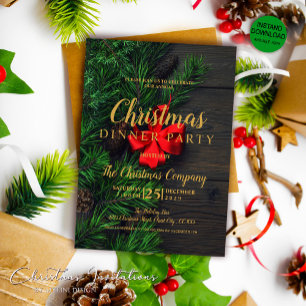 Convite Festa de Janto de Natal Dourada russa