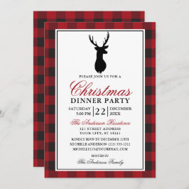 Convite Festa de Janto de Natal Russo da Xadrez Vermelha
