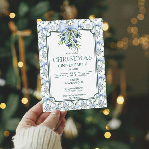 Convite Festa de janto do retro natalino strips