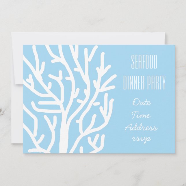 Convite Festa de janto do tema dos corais marinhos (Frente)