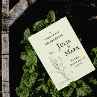 Convite Festa de Jardim de Casamento | Amarelo