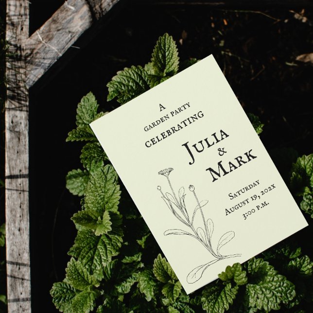 Convite Festa de Jardim de Casamento | Amarelo (Criador carregado)