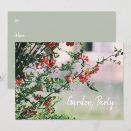 Convite Festa de Jardim Floral de Hummingbird Summer