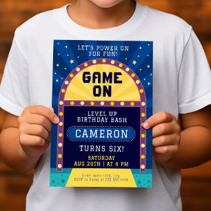 Convite Festa de Jogo Arcade de Nível Superior