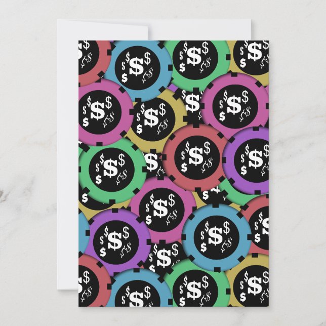 Convite Festa de jogo de casino da roleta de Las Vegas (Frente)