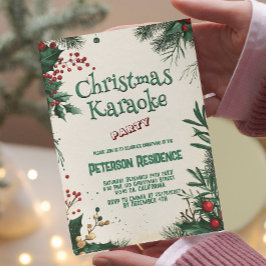 Convite Festa de Karaoke de Natal Floral