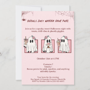Convite Festa de Kawaii no Halloween, Bonita e Spooky