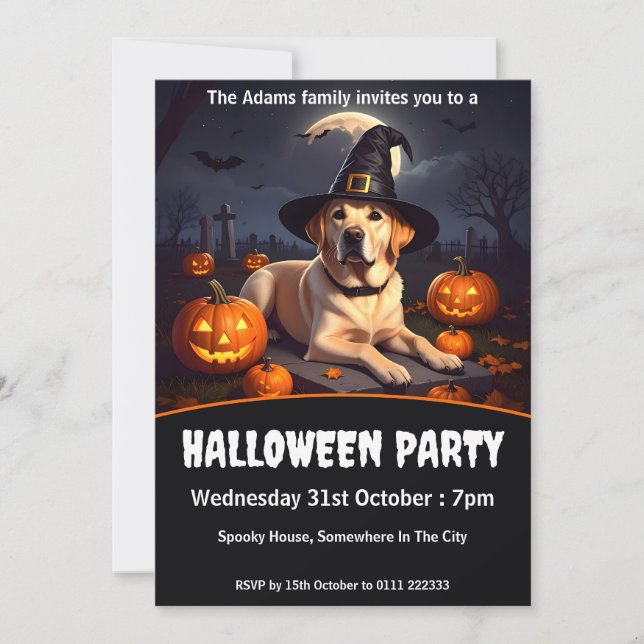 Convite Festa de Labrador Halloween (Frente)
