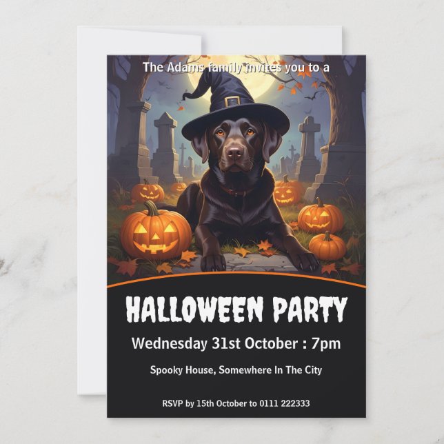 Convite Festa de Labrador Halloween (Frente)