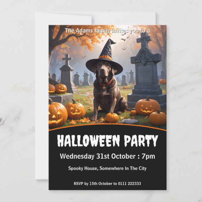 Convite Festa de Labrador Halloween (Frente)