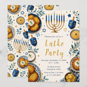 Convite Festa de Latke de Hanukkah