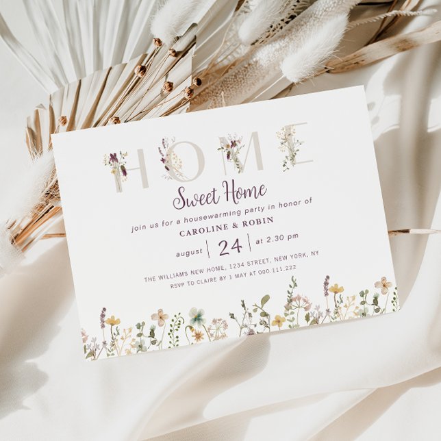 Convite festa de limpeza das casas de flores silvestres (Criador carregado)