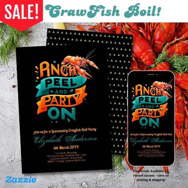 Convite Festa de Lowcountry Boil (Criador carregado)